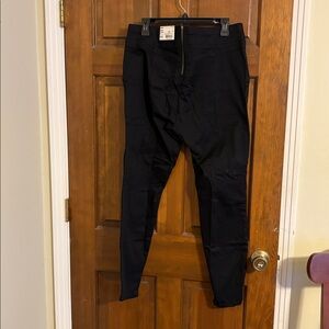 NWT Opened Hue Back Zip Mesh Tuxedo Denim High Waist Leggings Size XL (not worn)